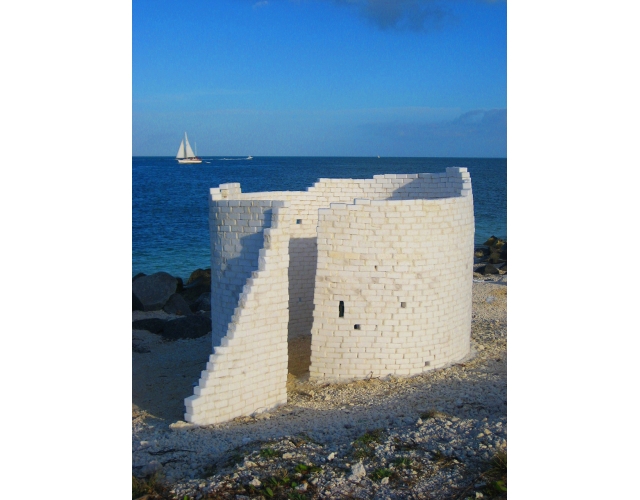 Sal Non Sal<br>Key West, Florida<br>salt bricks, mortar from seawater and fine salt<br>9ft x 17ft x 14ft